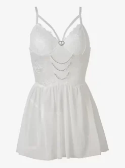 Sexy Daily Casual Lace Semi-Sheer Red Babydolls & Chemises