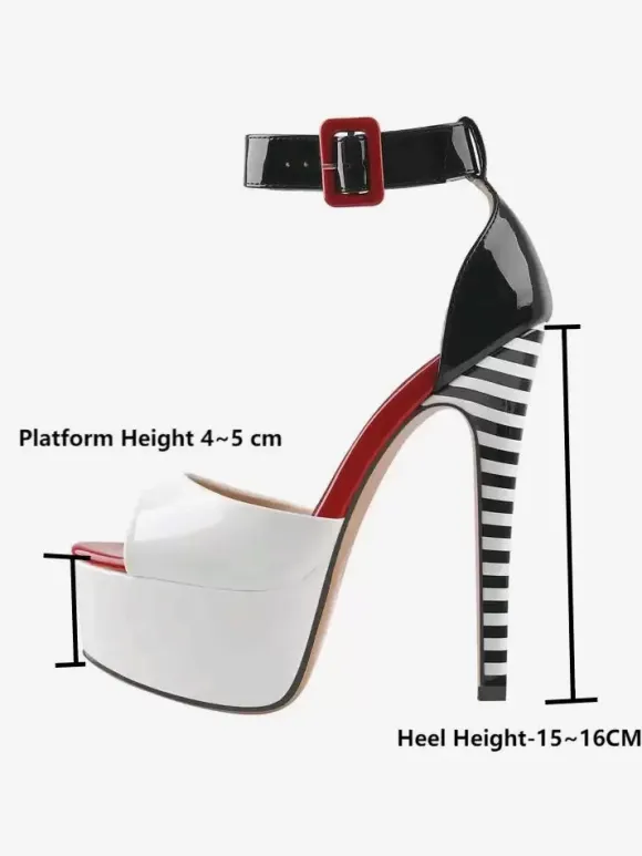 Sexy Heel Sandals Platform Open Toe Ankle Strap Stripper Heels