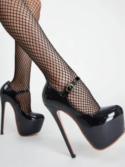 Sexy Heels For Women Stiletto Heel Round Toe PU Leather Red Sky High Heels