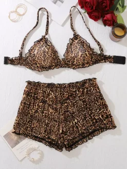 Sexy Lingerie Leopard 2-Piece Adult's Bra & Panty Sets