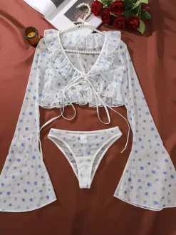 Sexy Lingerie 2-Piece White Adult's Bra & Panty Sets