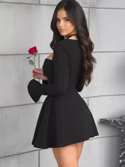 Sexy Mini Dress Long Sleeve A-Line Dress For Women 2026