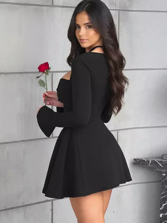 Sexy Mini Dress Long Sleeve A-Line Dress For Women 2026
