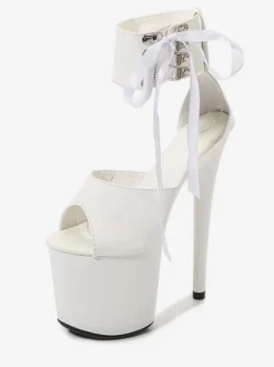Sexy Pole Dance Shoes High Heel Platform Lace Up Pleaser Boots