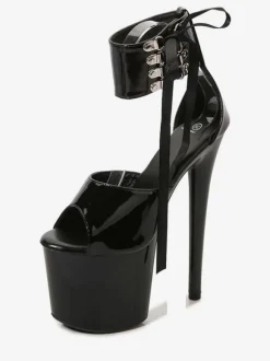 Sexy Pole Dance Shoes High Heel Platform Lace Up Pleaser Boots
