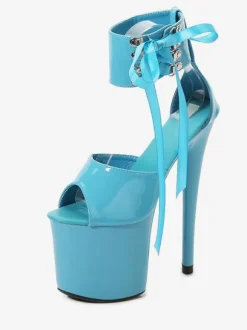 Sexy Pole Dance Shoes High Heel Platform Lace Up Pleaser Boots