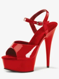 Sexy Sandals For Woman White Leather Peep Toe Monk Strap Sexy Shoes