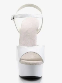 Sexy Sandals For Woman White Leather Peep Toe Monk Strap Sexy Shoes