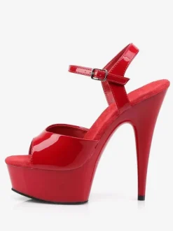 Sexy Sandals For Woman White Leather Peep Toe Monk Strap Sexy Shoes