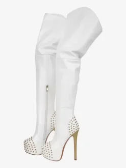Sexy Stud Over The Knee Boots Platform High Heel Thigh High Boots