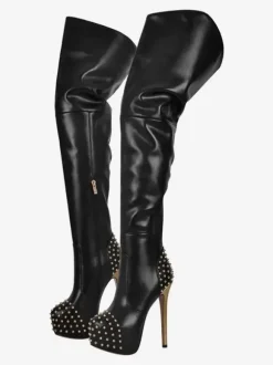 Sexy Stud Over The Knee Boots Platform High Heel Thigh High Boots