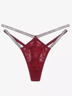 Sexy Thongs Black Lingerie Panties Glitter Strappy Cut Out Underwear High Waisted Soft Stretch No Show Panties