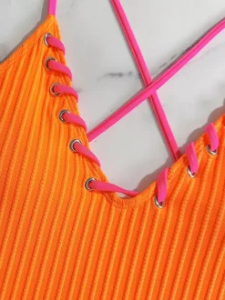 Sexy V-neck One-piece Swimsuit For Summer Beach 2026