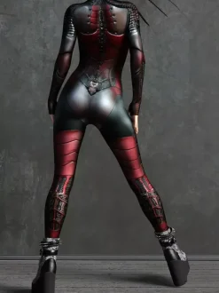 Sexy Women's Jumpsuit Zentai Robot Print Illusion Tattoo Jumpsuit Sexy Catsuit