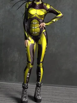 Sexy Women's Jumpsuit Zentai Robot Print Illusion Tattoo Jumpsuit Sexy Catsuit