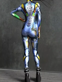 Sexy Women's Jumpsuit Zentai Robot Print Illusion Tattoo Jumpsuit Sexy Catsuit