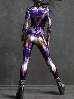 Sexy Women's Jumpsuit Zentai Robot Print Illusion Tattoo Jumpsuit Sexy Catsuit