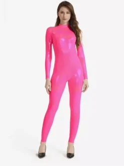 Sexy Zentai Costumes Shiny Catsuit Stage Dance Party Bodysuit Carnival Halloween Dark Green