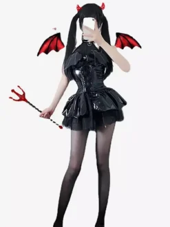 Sexy Zentai Suits Sexy Zentai Costumes Women Little Devil Short Skirt Hot Girl Tights Uniform Catsuit