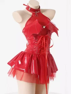 Sexy Zentai Suits Sexy Zentai Costumes Women Little Devil Short Skirt Hot Girl Tights Uniform Catsuit