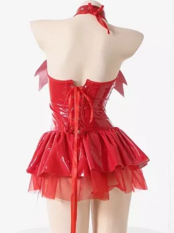 Sexy Zentai Suits Sexy Zentai Costumes Women Little Devil Short Skirt Hot Girl Tights Uniform Catsuit