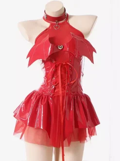 Sexy Zentai Suits Sexy Zentai Costumes Women Little Devil Short Skirt Hot Girl Tights Uniform Catsuit