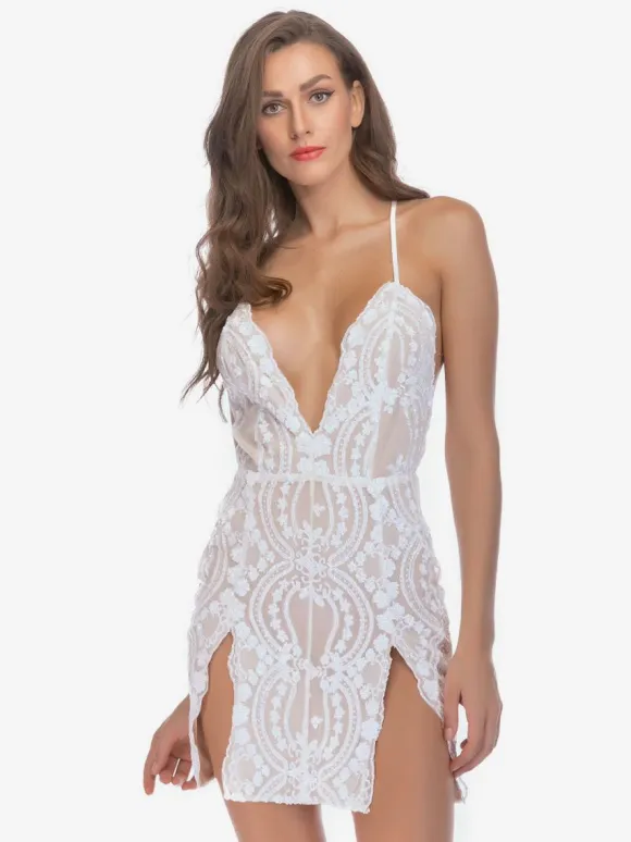 Sexy Club Dress Backless Plunge Slit Ultra Sexy Dresses