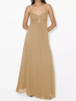 Sexy Cutout Maxi Dress For Women - Ruched Bust Spaghetti Strap Boho Flowy Sundress - Summer Beach Vacation 2026