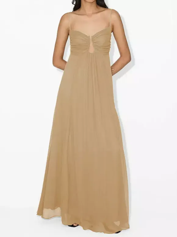 Sexy Cutout Maxi Dress For Women - Ruched Bust Spaghetti Strap Boho Flowy Sundress - Summer Beach Vacation 2026