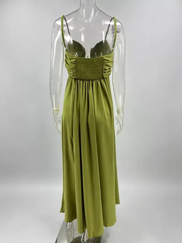 Sexy Cutout Maxi Dress For Women - Ruched Bust Spaghetti Strap Boho Flowy Sundress - Summer Beach Vacation 2026