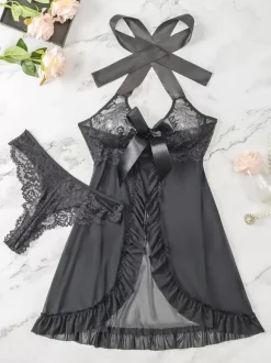 Sexy Daily Casual Lace Sheer White Babydolls & Chemises