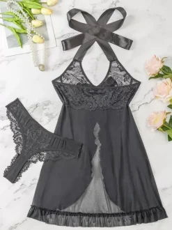 Sexy Daily Casual Lace Sheer White Babydolls & Chemises