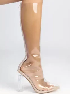 Sexy High Heel Boots Pointed Toe Zipper Party White Thigh High Boots Over The Knee Boots