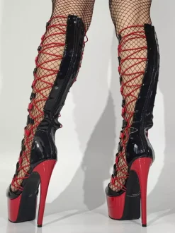 Sexy high heel Boots Unisex Platform Open Toe Lace Up Sandal Boots