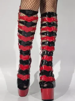 Sexy high heel Boots Unisex Platform Open Toe Lace Up Sandal Boots
