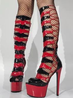 Sexy high heel Boots Unisex Platform Open Toe Lace Up Sandal Boots