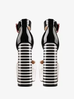 Sexy High Heel Sandals Platform Open Toe Buckle Detail Ankle Strap Block Heel Sandals