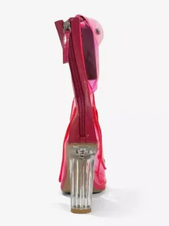 Sexy Light Up Boots Pointed Toe Chunky Heel Ankle Boots Without Battery