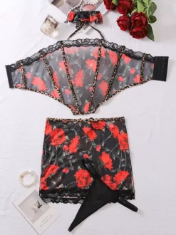 Sexy Lingerie 2-Piece Black Adult's Bra & Panty Sets
