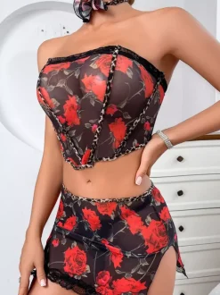 Sexy Lingerie 2-Piece Black Adult's Bra & Panty Sets