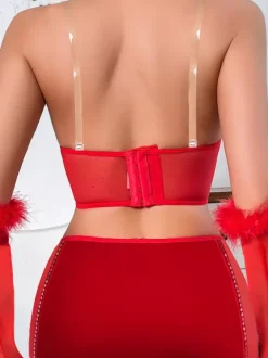 Sexy Lingerie 3-Piece Red Adult's Bra & Panty Sets