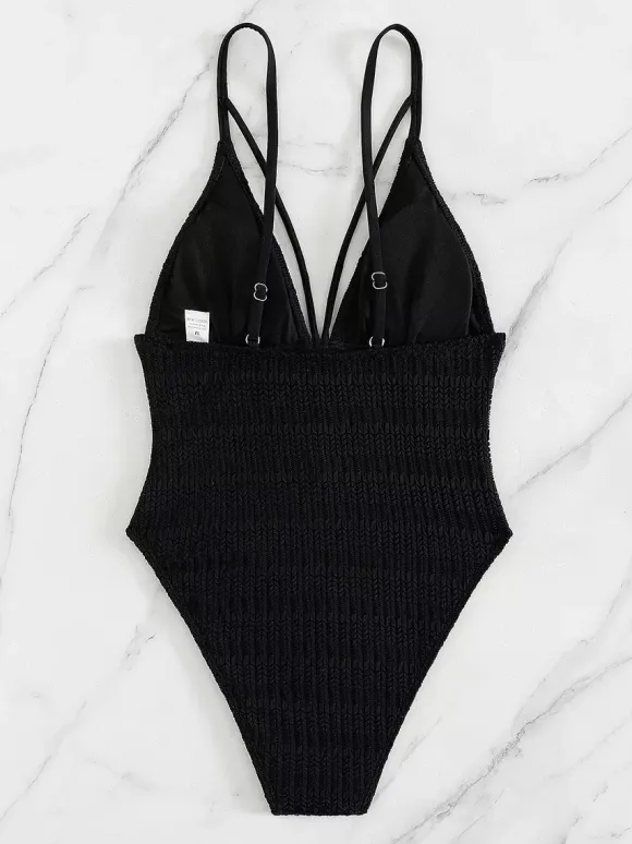 Sexy One Piece Swimsuit With Cut Out V-Neck Monokini For Women 2026