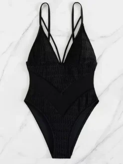 Sexy One Piece Swimsuit With Cut Out V-Neck Monokini For Women 2026
