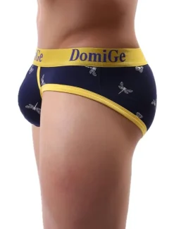 Sexy Panties For Men Yellow Printed Rayon Tanga Men's Lingerie