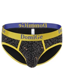 Sexy Panties For Men Yellow Printed Rayon Tanga Men's Lingerie