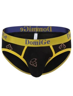 Sexy Panties For Men Yellow Printed Rayon Tanga Men's Lingerie