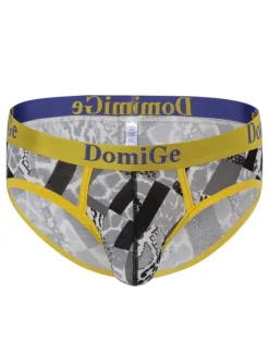 Sexy Panties For Men Yellow Printed Rayon Tanga Men's Lingerie