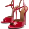 Sexy Sandals For Woman Black PU Leather Open Toe High Heel Summer Sandals