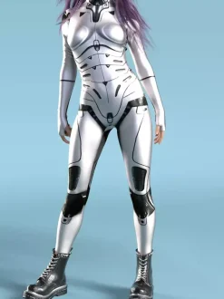 Sexy Womens Bodysuit Cyberpunk Optical Illusion Robot Print Metallic Zentai Costumes