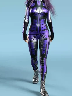 Sexy Womens Bodysuit Cyberpunk Optical Illusion Robot Print Metallic Zentai Costumes